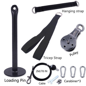 Fitness Pulley Cable System DIY Loading Pin Lifting Triceps Rope Machine Workout Adjustable Length Home Gym Sport Accessories